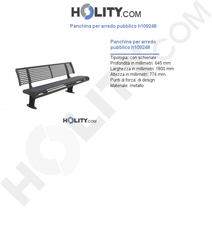 Panchina per arredo pubblico h109248