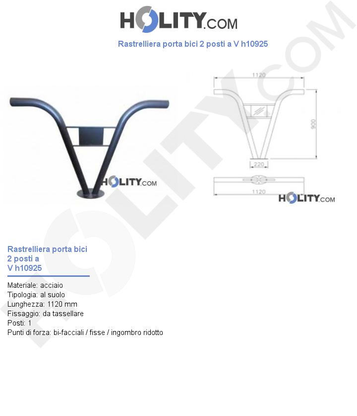 Rastrelliera porta bici 2 posti a V h10925