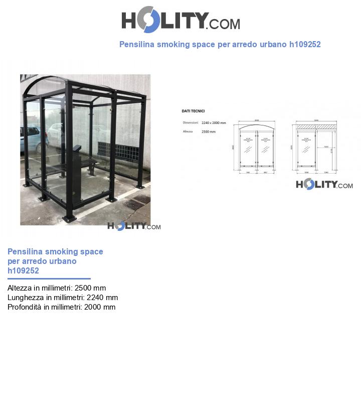 Pensilina smoking space per arredo urbano h109252