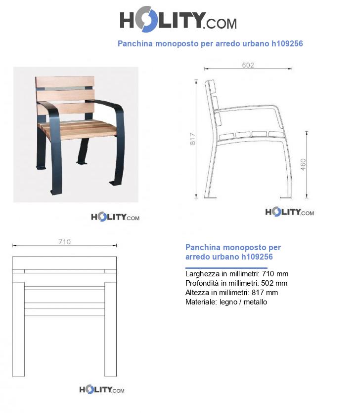 Panchina monoposto per arredo urbano h109256