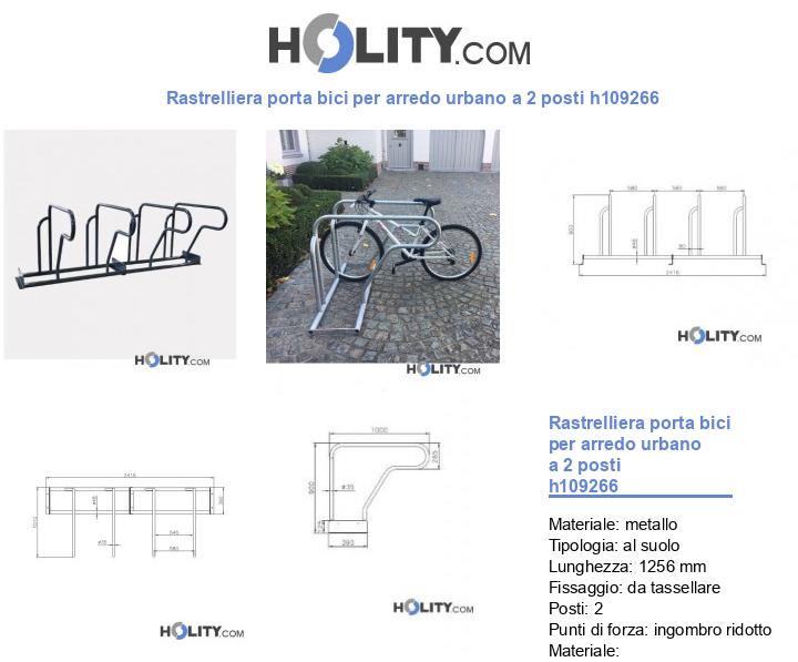 Rastrelliera porta bici per arredo urbano a 2 posti h109266