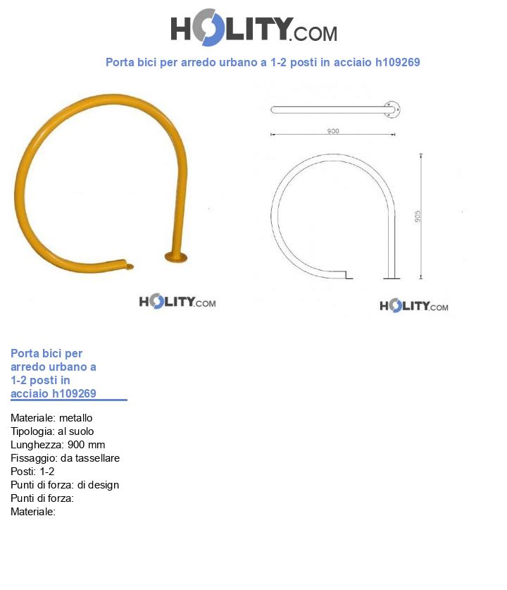 Porta bici per arredo urbano a 1-2 posti in acciaio h109269