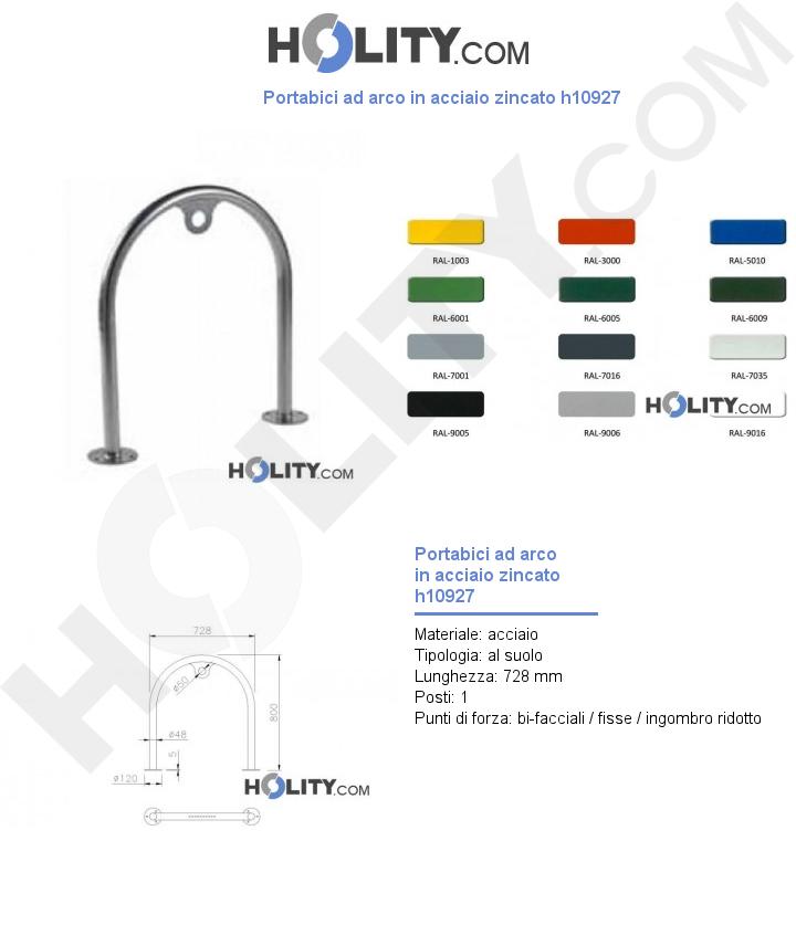 Portabici ad arco in acciaio zincato h10927