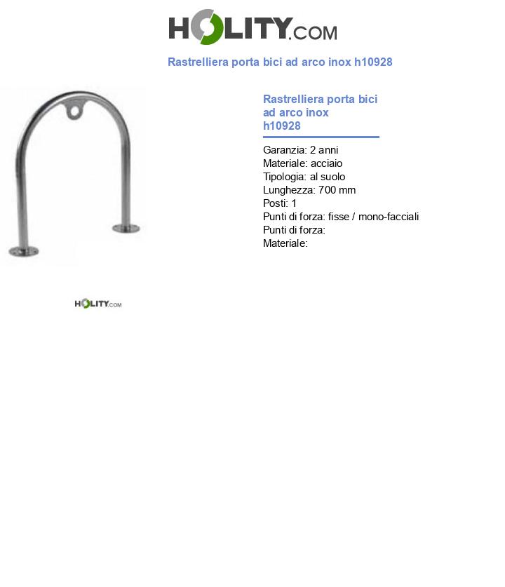Rastrelliera porta bici ad arco inox h10928