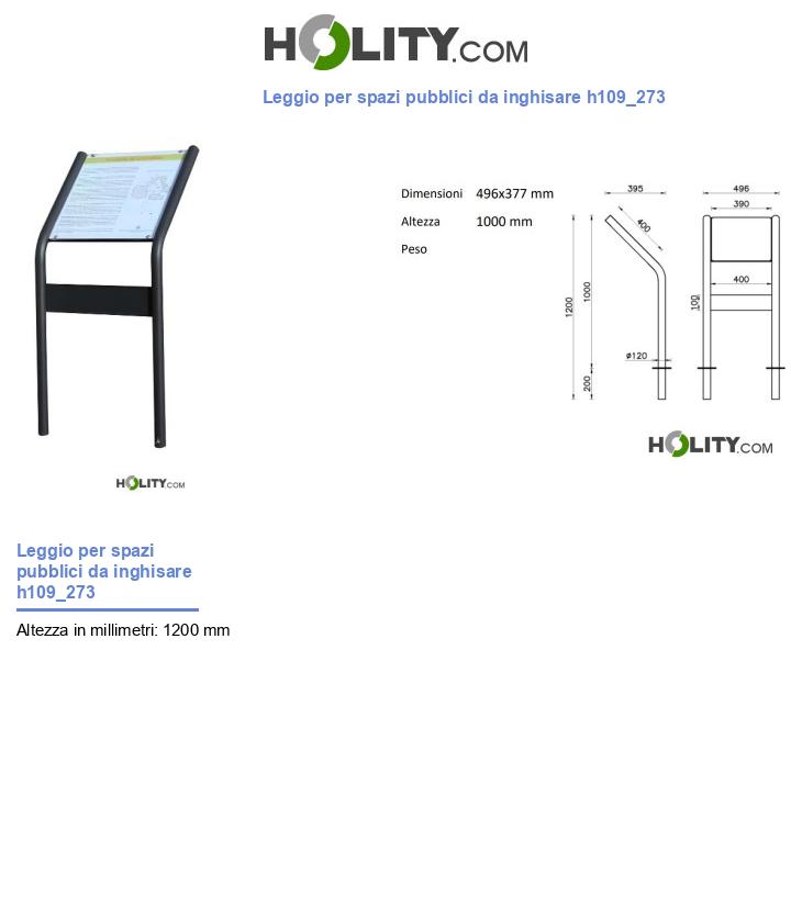 Leggio per spazi pubblici da inghisare h109_273
