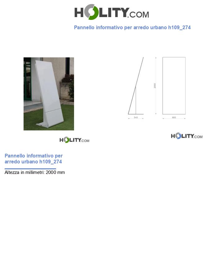Pannello informativo per arredo urbano h109_274