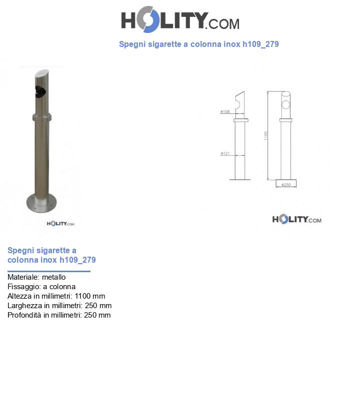 Spegni sigarette a colonna inox h109_279
