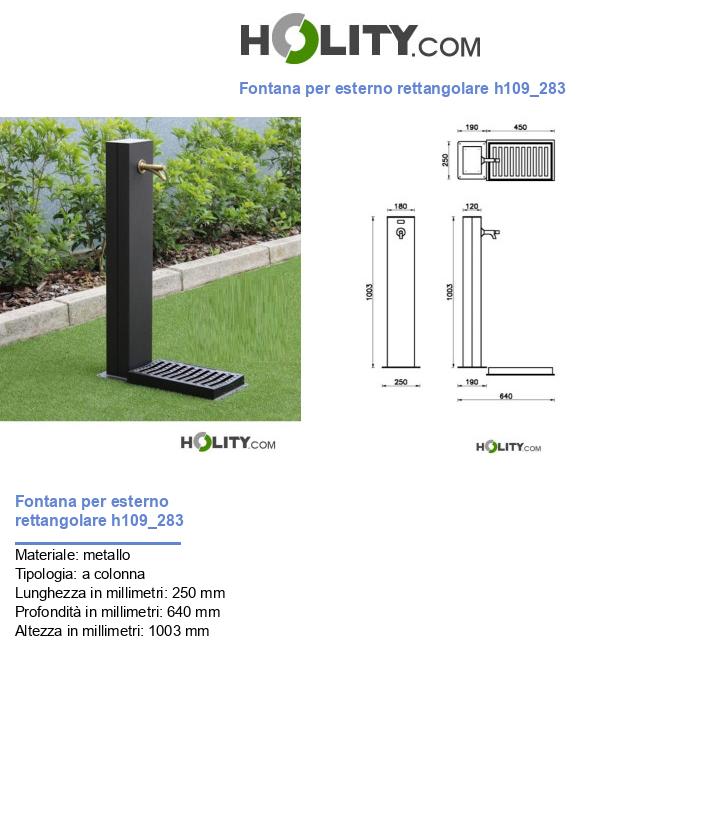 Fontana per esterno rettangolare h109_283