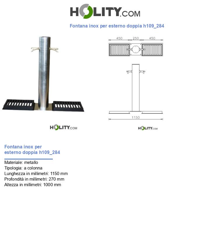 Fontana inox per esterno doppia h109_284