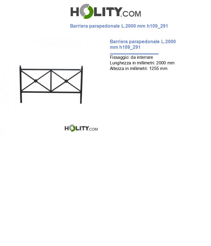 Barriera parapedonale L.2000 mm h109_291