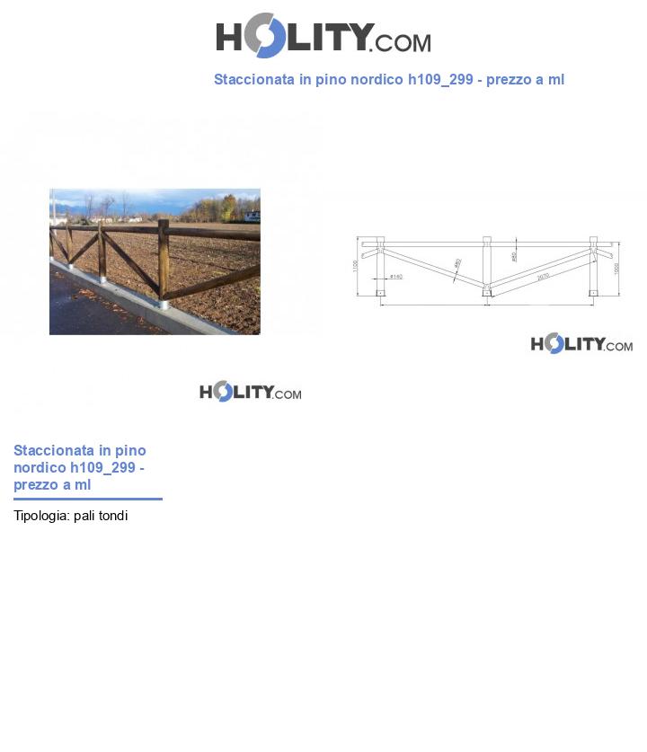 Staccionata in pino nordico h109_299 - prezzo a ml