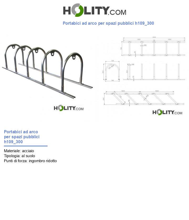 Portabici ad arco per spazi pubblici h109_300