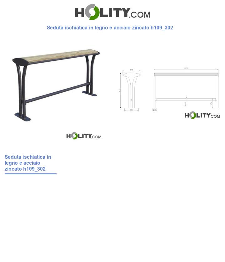 Seduta ischiatica in legno e acciaio zincato h109_302