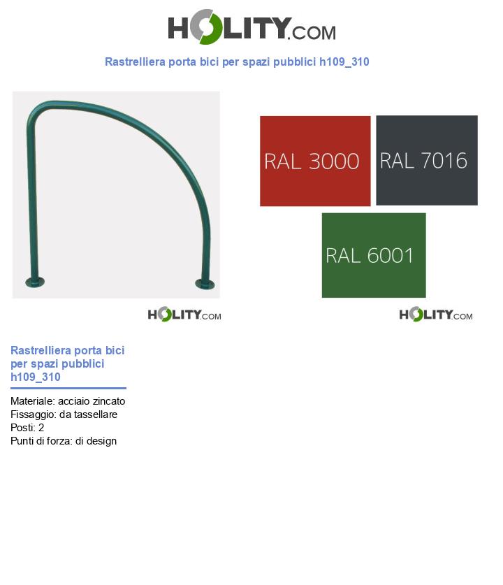Rastrelliera porta bici per spazi pubblici h109_310