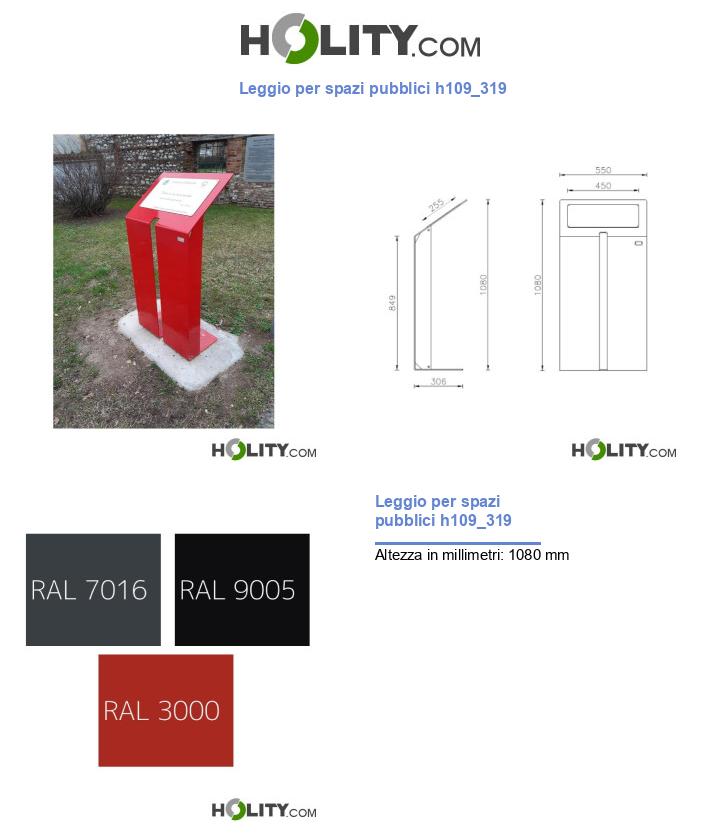 Leggio per spazi pubblici h109_319