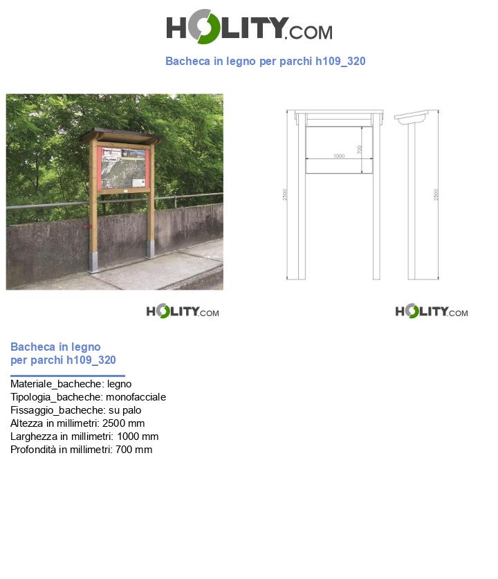 Bacheca in legno per parchi h109_320