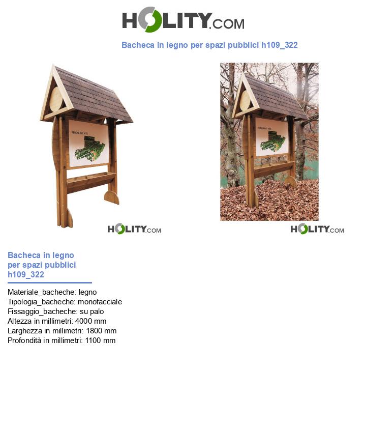 Bacheca in legno per spazi pubblici h109_322