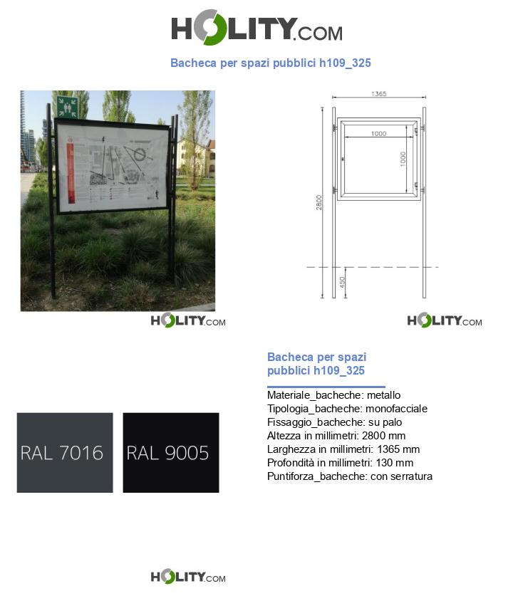 Bacheca per spazi pubblici h109_325