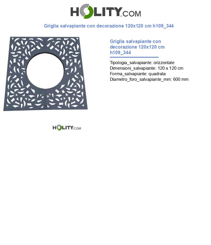 Griglia salvapiante con decorazione 120x120 cm h109_344