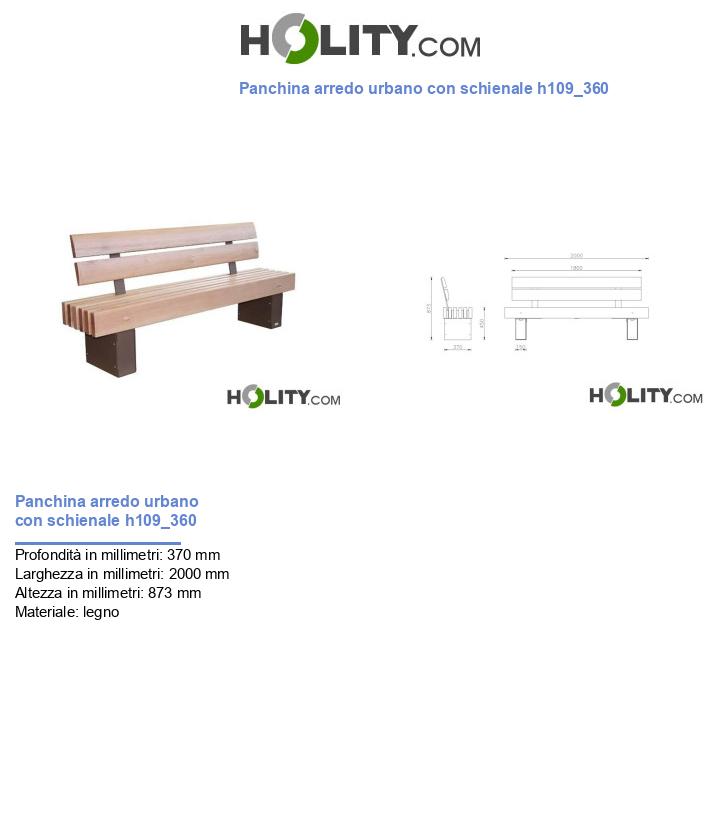 Panchina arredo urbano con schienale h109_360