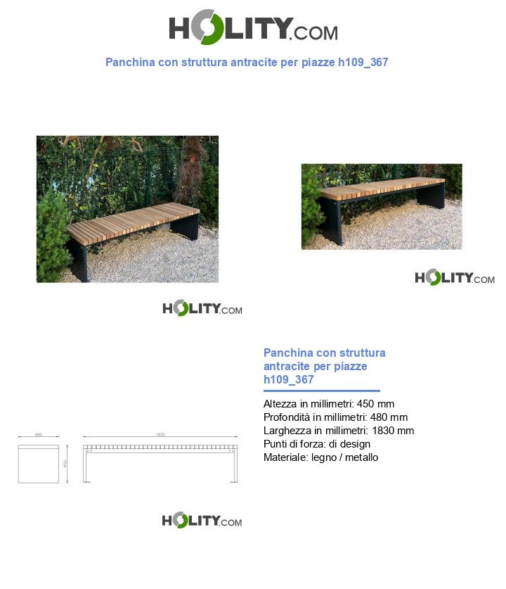 Panchina con struttura antracite per piazze h109_367