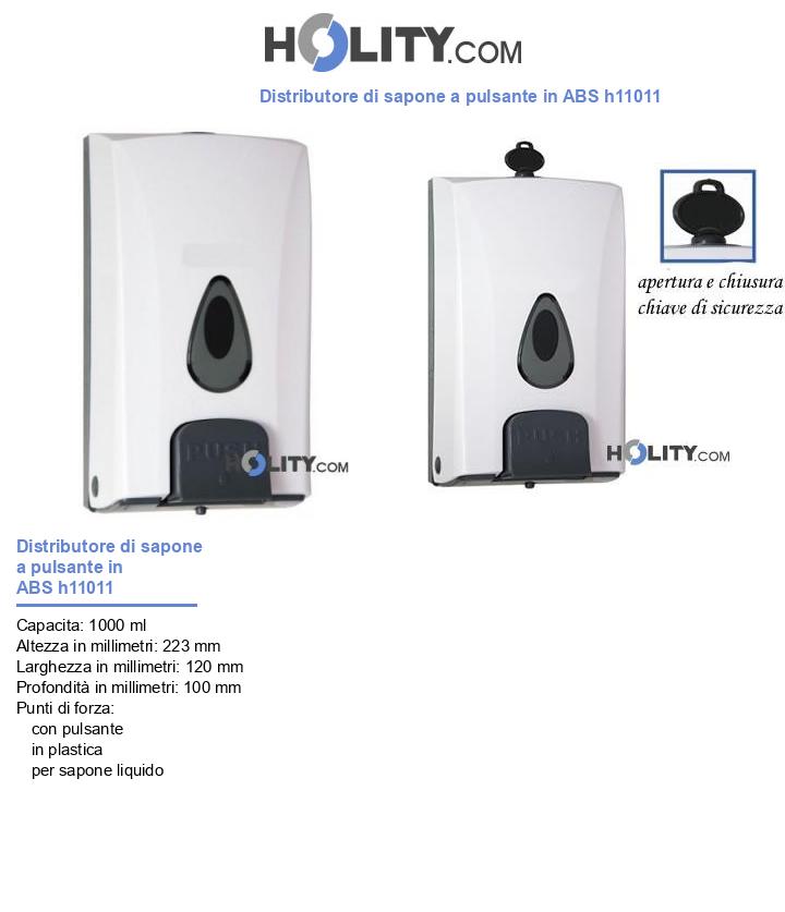 Distributore di sapone a pulsante in ABS h11011