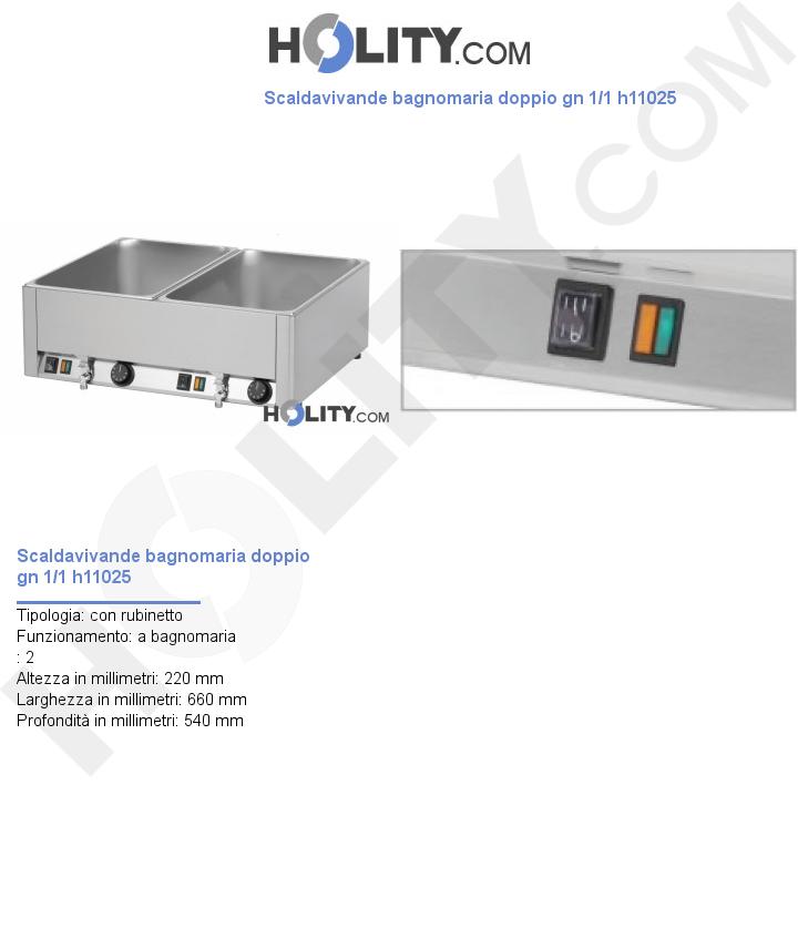 Scaldavivande bagnomaria doppio gn 1/1 h11025