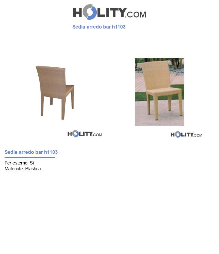Sedia arredo bar h1103