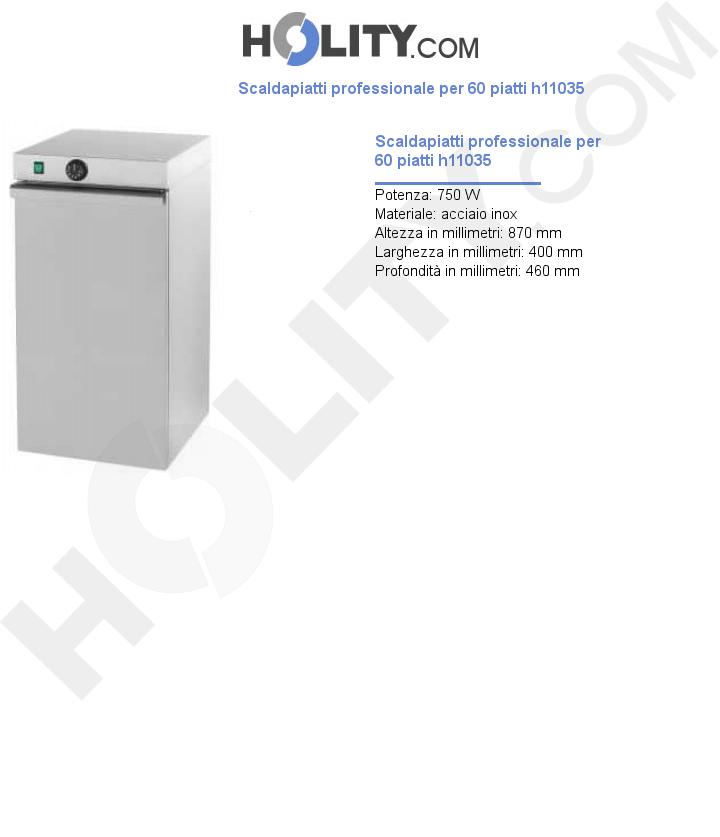 Scaldapiatti professionale per 60 piatti h11035
