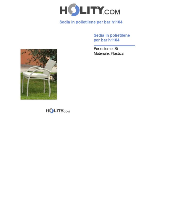 Sedia in polietilene per bar h1104