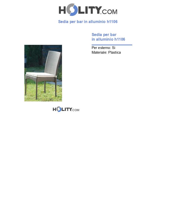 Sedia per bar in alluminio h1106
