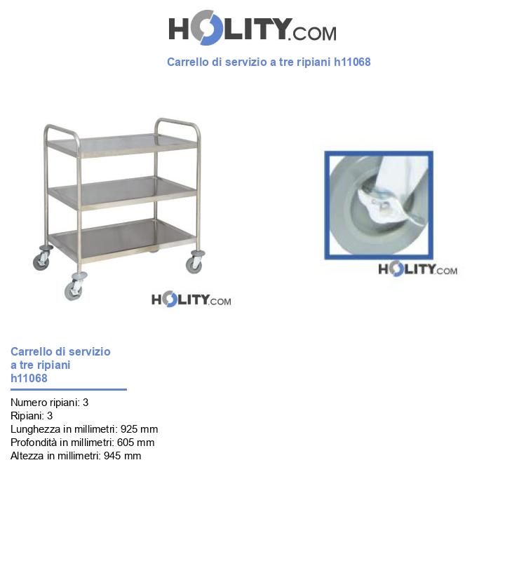 Carrello di servizio a tre ripiani h11068
