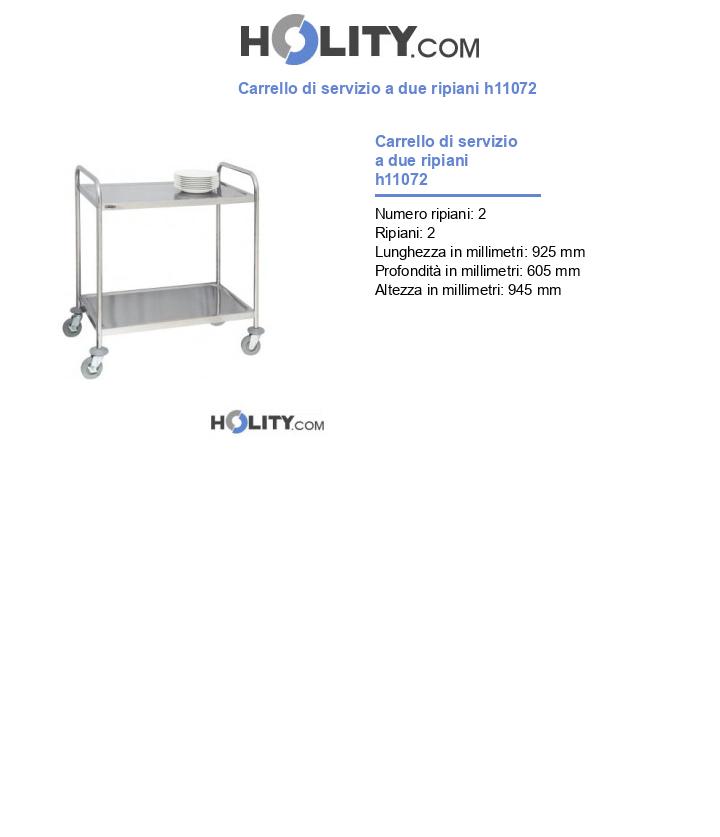 Carrello di servizio a due ripiani h11072