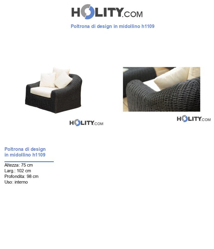 Poltrona di design in midollino h1109