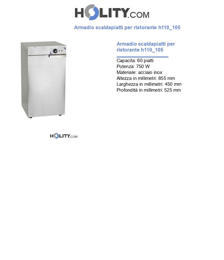 Armadio scaldapiatti per ristorante h110_105