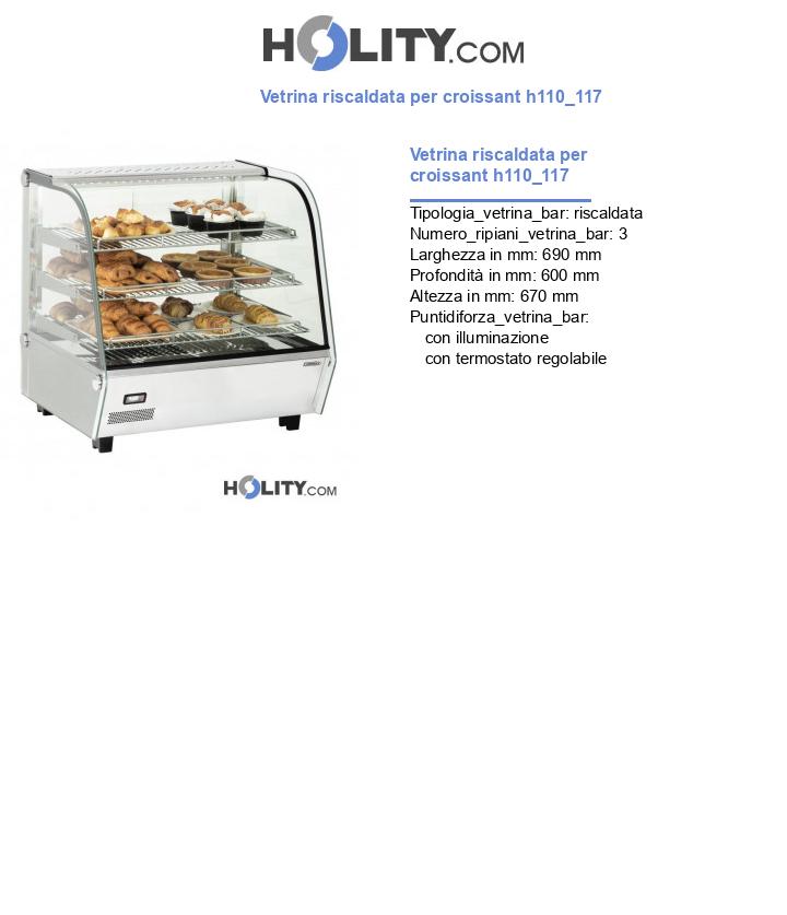 Vetrina riscaldata per croissant h110_117