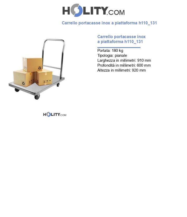 Carrello portacasse inox a piattaforma h110_131