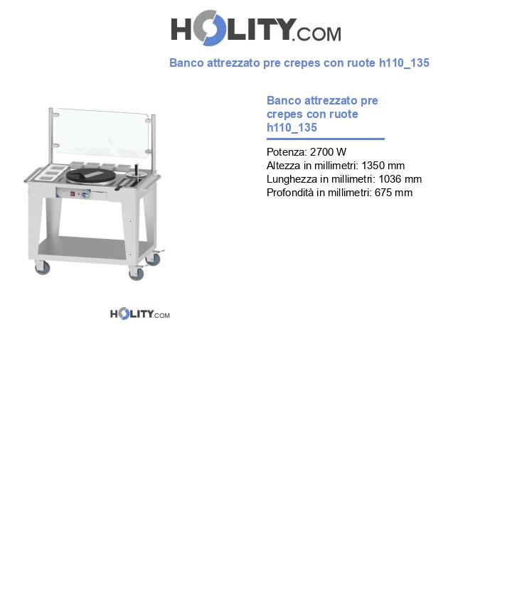 Banco attrezzato pre crepes con ruote h110_135