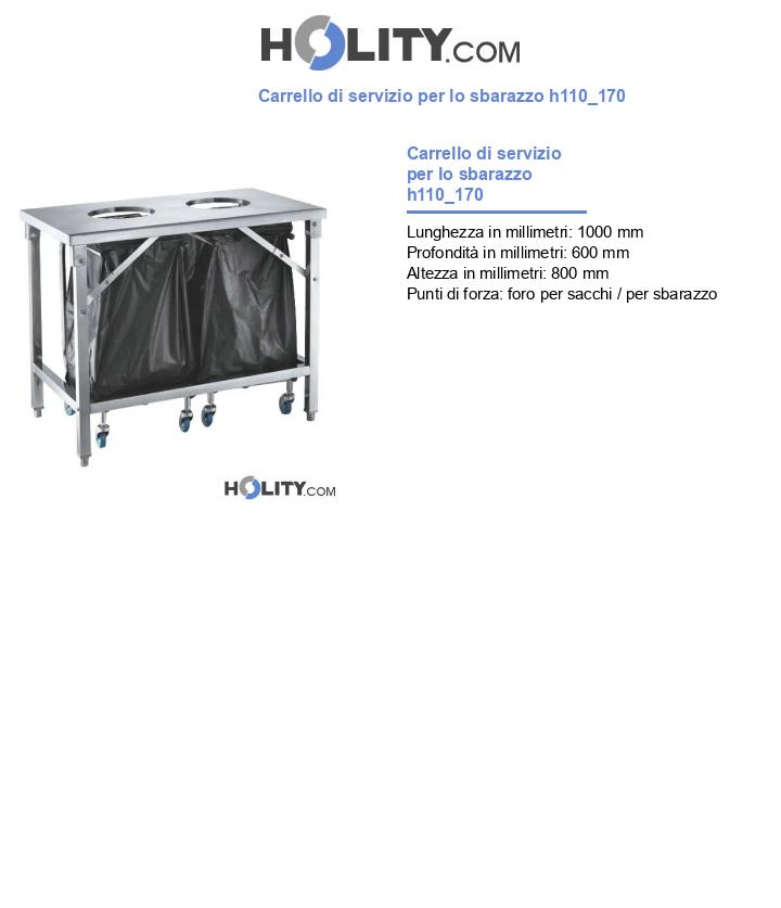Carrello di servizio per lo sbarazzo h110_170