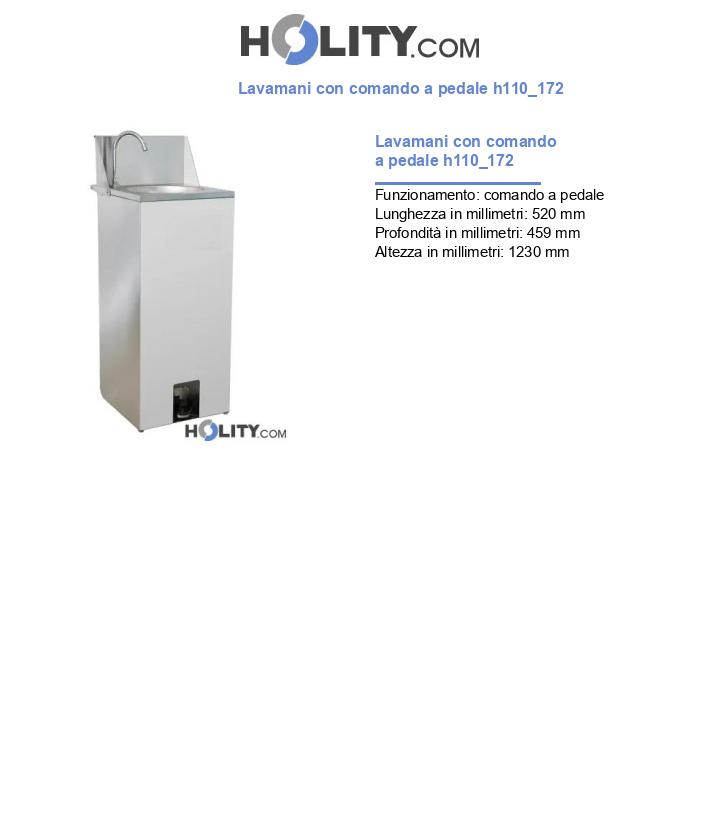 Lavamani con comando a pedale h110_172