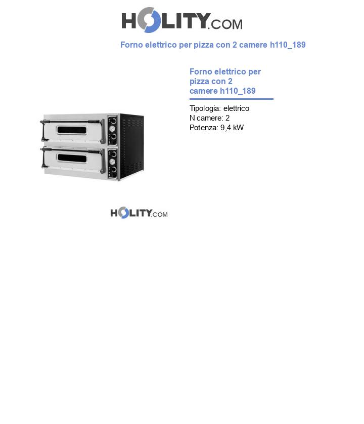 Forno elettrico per pizza con 2 camere h110_189