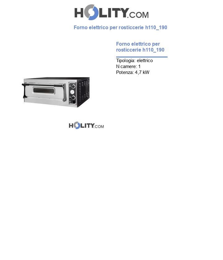 Forno elettrico per rosticcerie h110_190