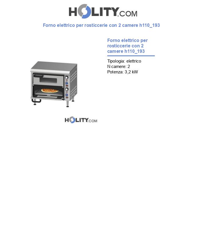 Forno elettrico per rosticcerie con 2 camere h110_193