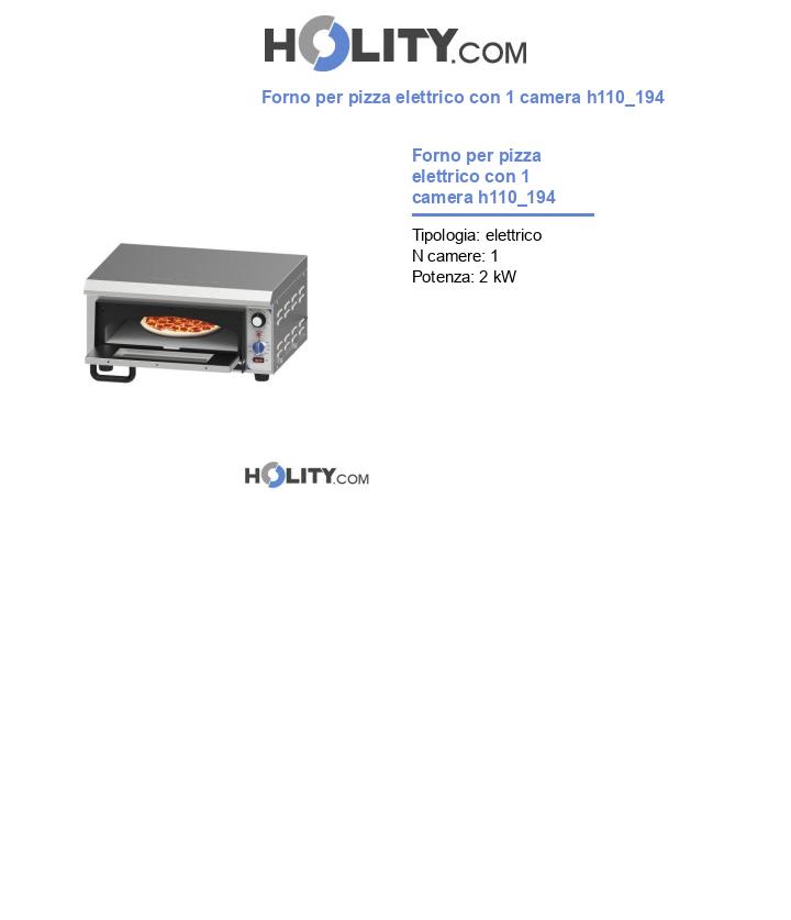 Forno per pizza elettrico con 1 camera h110_194