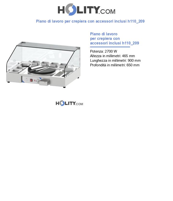 Piano di lavoro per crepiera con accessori inclusi h110_209