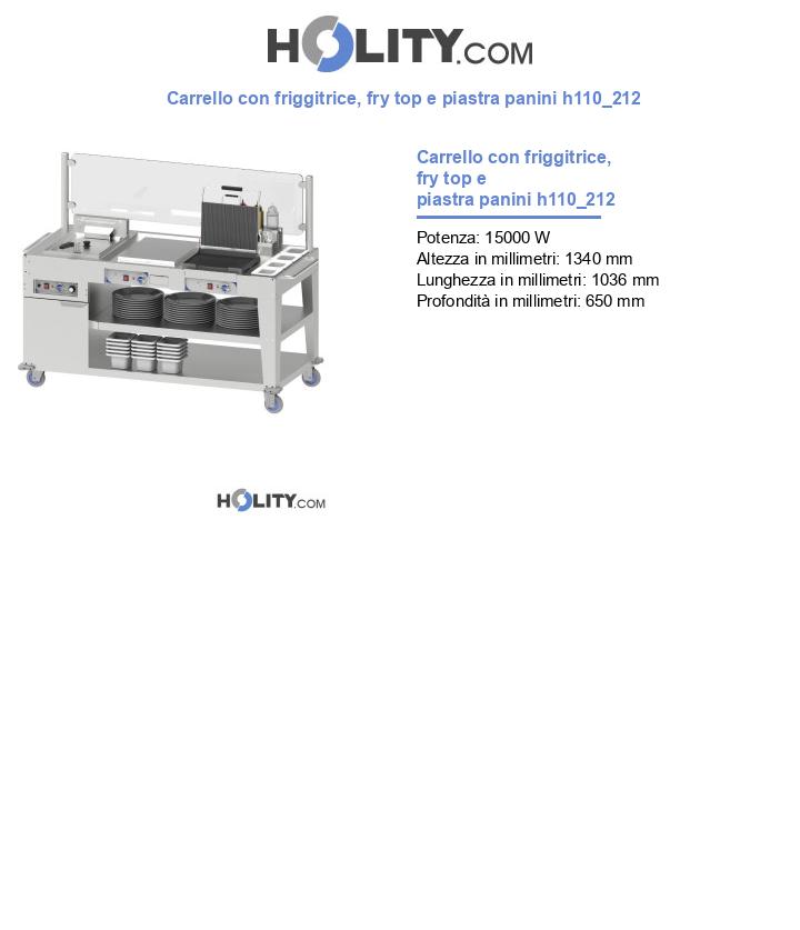 Carrello con friggitrice, fry top e piastra panini h110_212