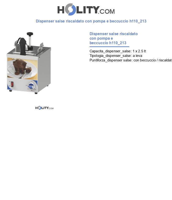 Dispenser salse riscaldato con pompa e beccuccio h110_213