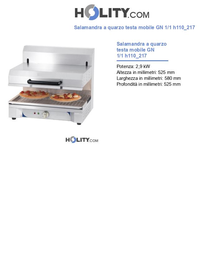Salamandra a quarzo testa mobile GN 1/1 h110_217