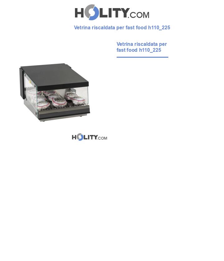 Vetrina riscaldata per fast food h110_225