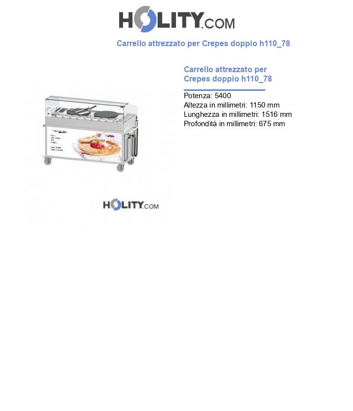 Carrello attrezzato per Crepes doppio h110_78